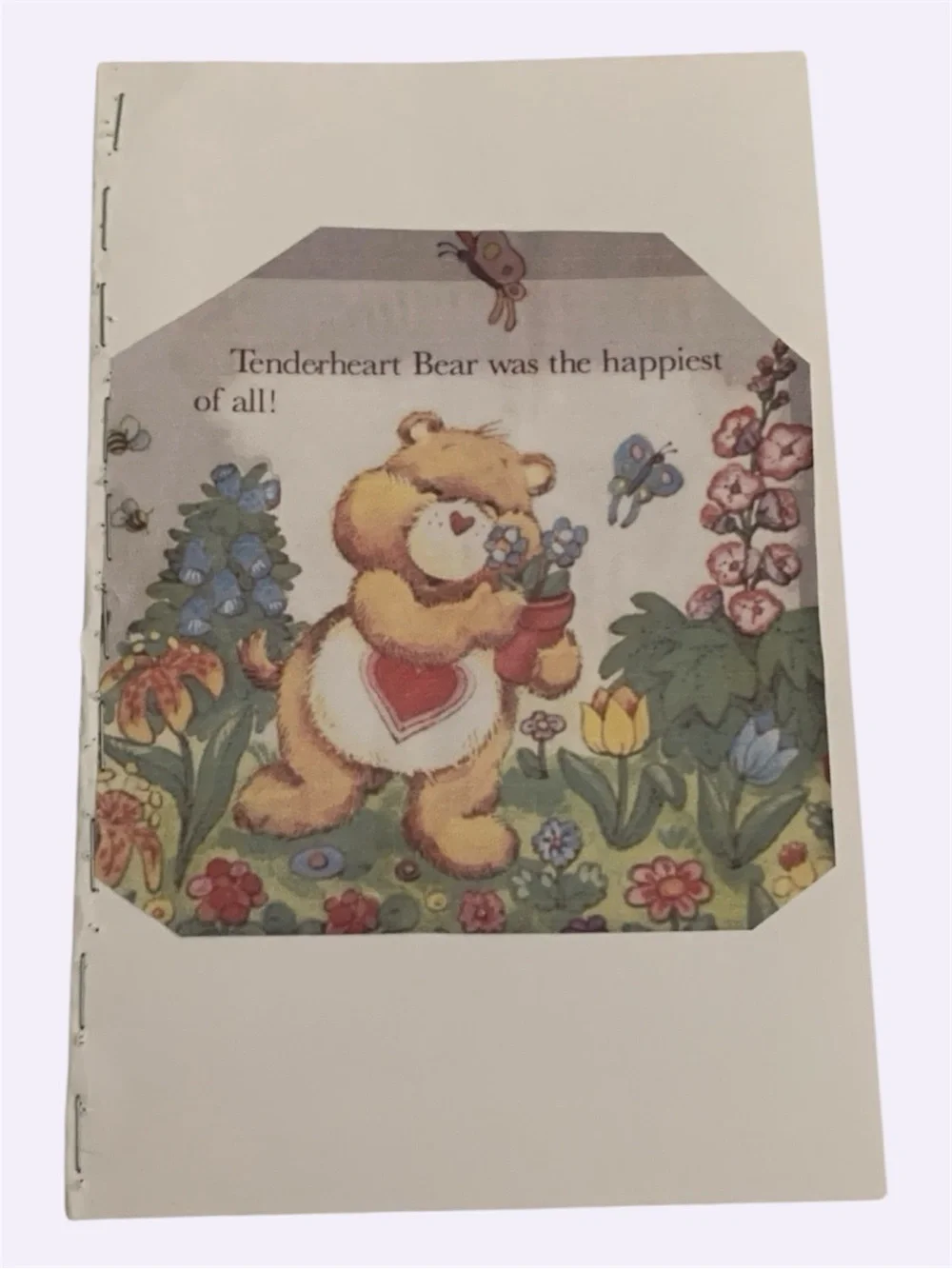 Upcycled 1980s Care Bears Tenderheart Bear Mini Notebook Journal